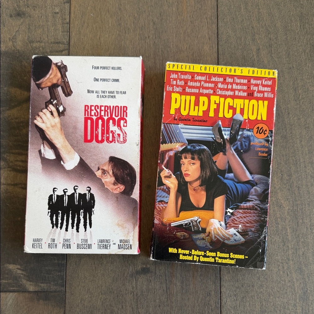 Pulp Fiction Reservoir Dogs VHS Lot of 2 Quentin Tarantino Tapes